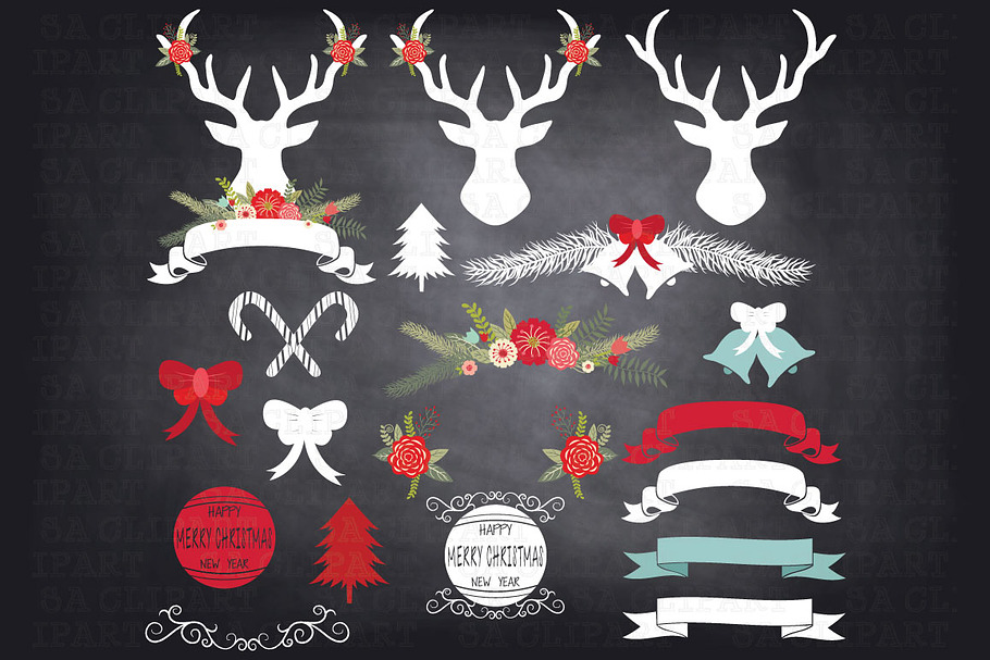 Chalkboard Christmas Clipart