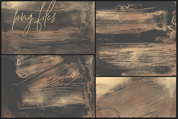 Gold Bronze Paint Brush Strokes in Textures - product preview 1