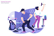 Cleaning The House - Illustration