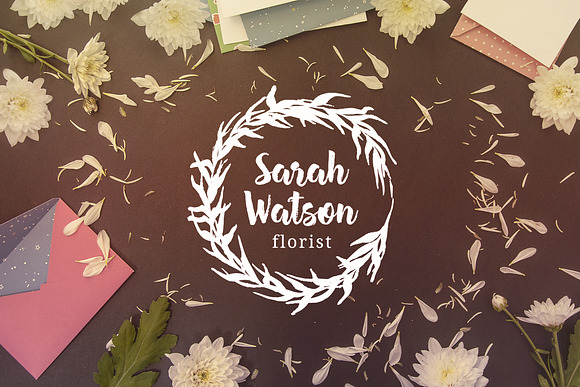 Botanical wreaths and brushes set in Illustrations - product preview 3