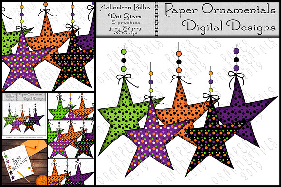 Clip Art, Halloween Prim Stars #4 in Illustrations - product preview 3