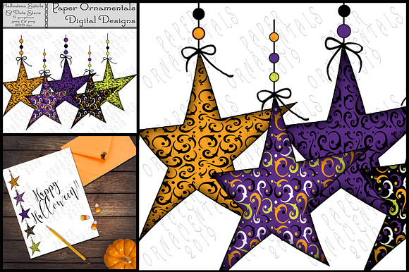Clip Art, Halloween Prim Stars #5 in Illustrations - product preview 1