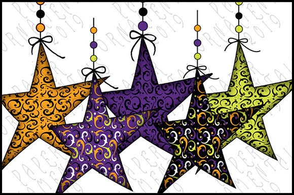Clip Art, Halloween Prim Stars #5 in Illustrations - product preview 3