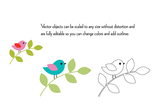Cute Birds Clipart in Illustrations - product preview 3