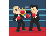 Businessman fighting