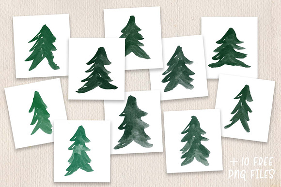 Painted Pine Trees - PS Brushes in Photoshop Brushes - product preview 4