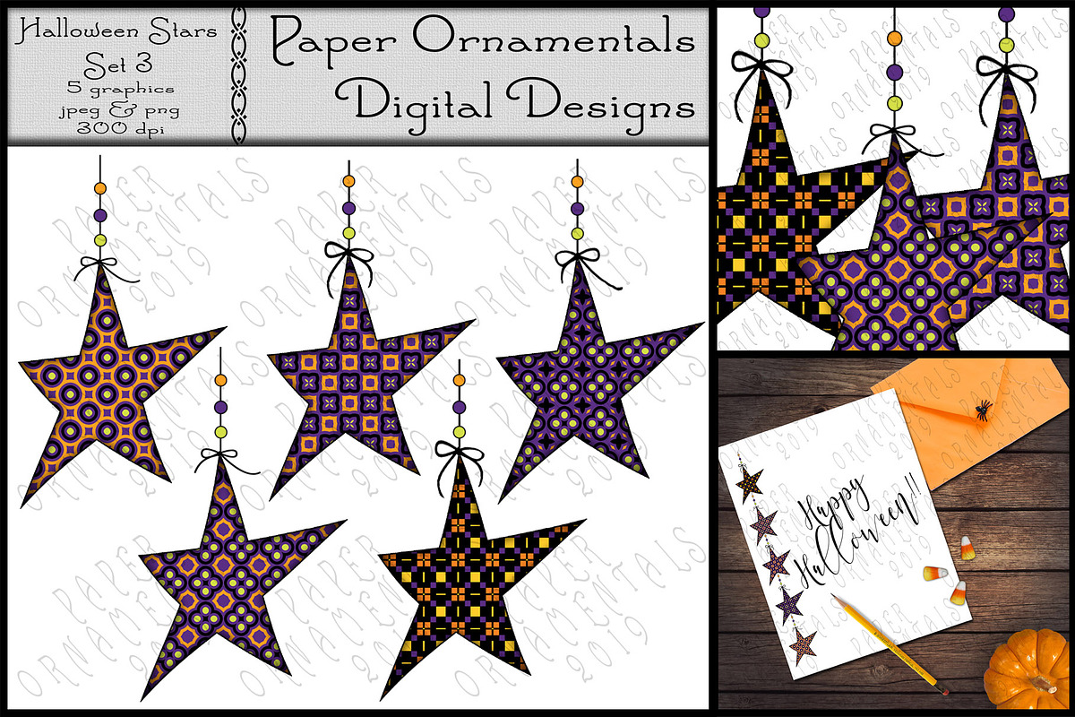 Clip Art, Halloween Prim Stars #3 in Illustrations - product preview 8