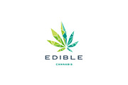 geometric cannabis logo vector
