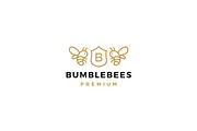 bumble bee coat of arms logo vector