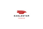 eagle bird star stars logo vector