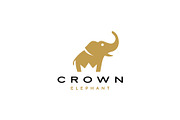 elephant crown king logo vector icon