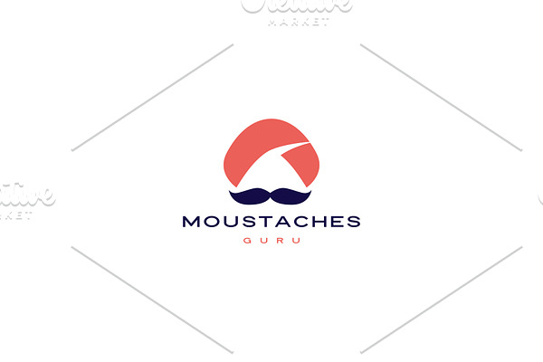 guru moustache mustache vector icon