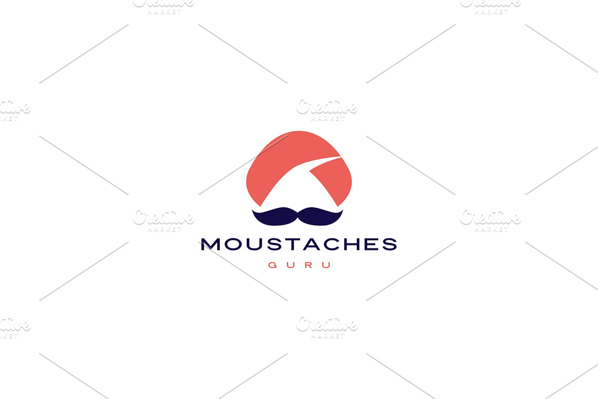 guru moustache mustache vector icon in Logo Templates - product preview 8