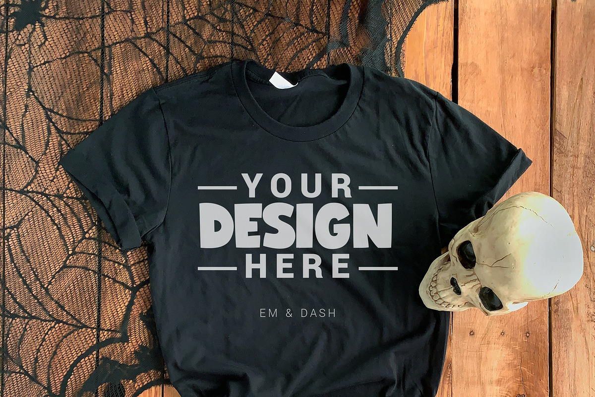 Black Bella Canvas Halloween Mockup in Mockup Templates - product preview 8