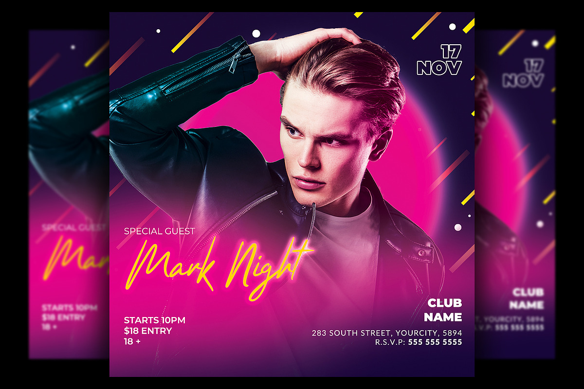 Electro Dj Flyer Template in Flyer Templates - product preview 8