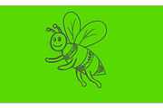 Honey Bee Flying Drawing 2D Animatio
