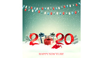 2020 New Year background vector