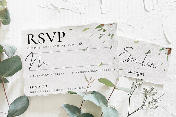 Cotton Greenery Wedding Suite in Card Templates - product preview 1