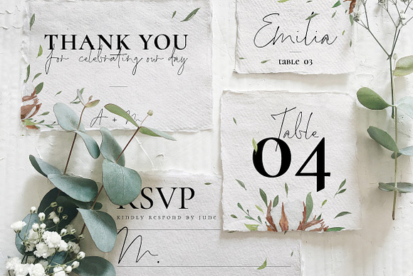 Cotton Greenery Wedding Suite in Card Templates - product preview 3