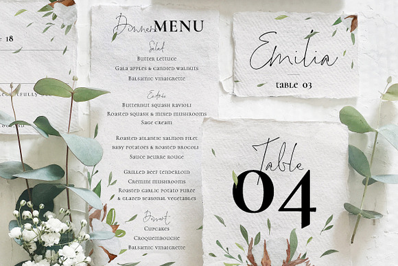Cotton Greenery Wedding Suite in Card Templates - product preview 4