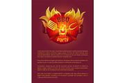Hot Bbq Grill Party Leaflet Fork