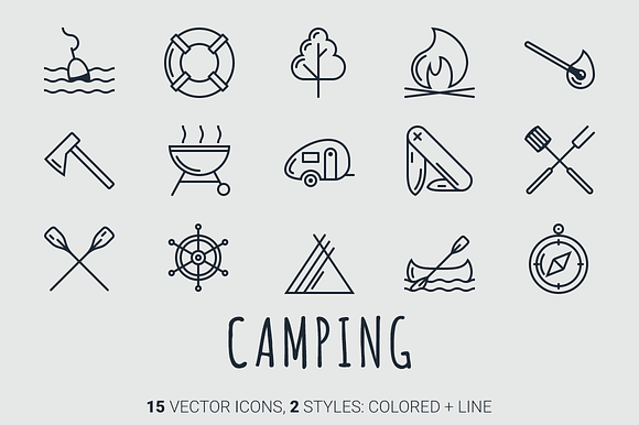 Summer Camping in Summer Icons - product preview 1