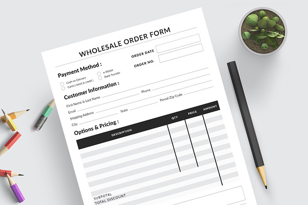Wholesale Order Form
