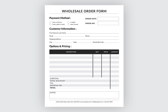 Wholesale Order Form in Stationery Templates - product preview 2