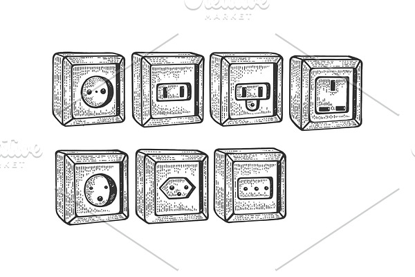 Power sockets of different countries