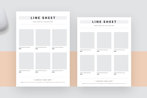 Line Sheet Template in Stationery Templates - product preview 1