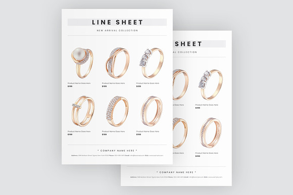 Line Sheet Template in Stationery Templates - product preview 3