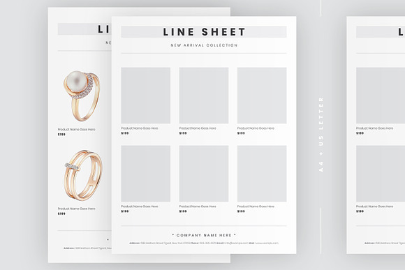 Line Sheet Template in Stationery Templates - product preview 4
