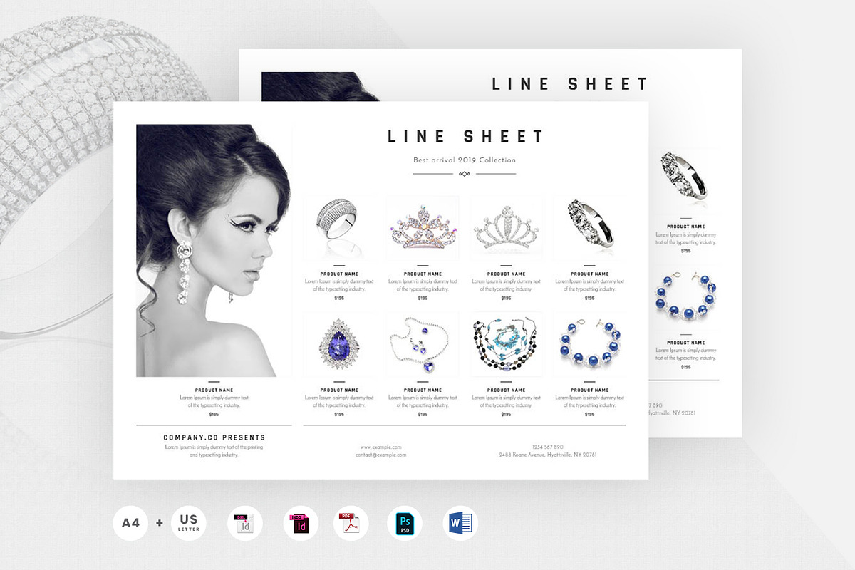 Landscape Line Sheet Template in Stationery Templates - product preview 8