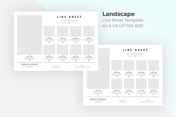 Landscape Line Sheet Template in Stationery Templates - product preview 3