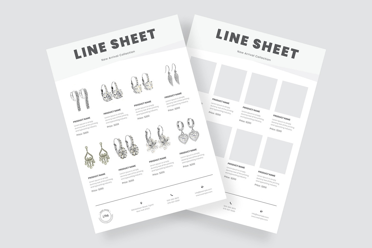 Elegant Line Sheet Template in Stationery Templates - product preview 8