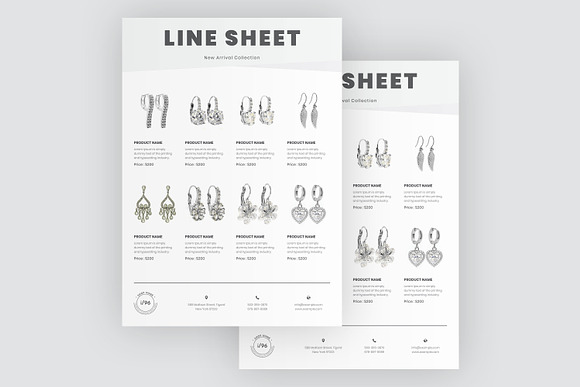 Elegant Line Sheet Template in Stationery Templates - product preview 1