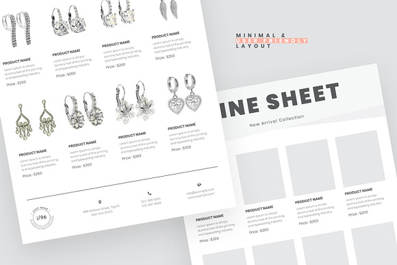 Elegant Line Sheet Template in Stationery Templates - product preview 2