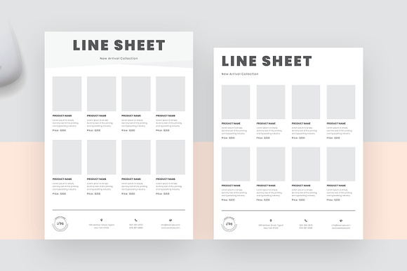 Elegant Line Sheet Template in Stationery Templates - product preview 3