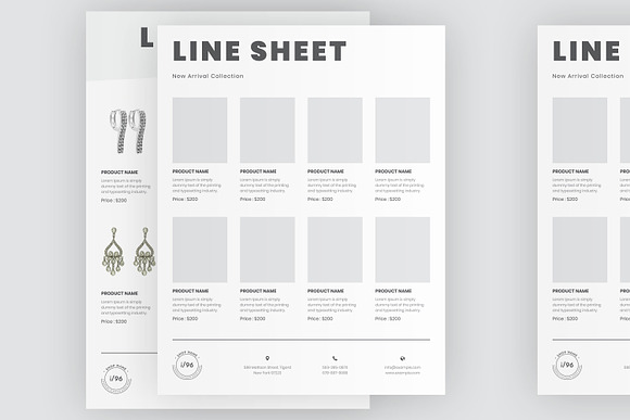Elegant Line Sheet Template in Stationery Templates - product preview 4