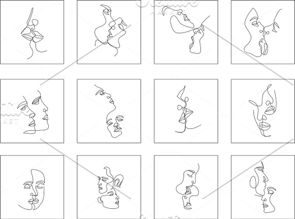 27 faces vector line illustrations in Face Icons - product preview 4