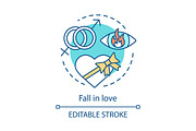 Fall in love concept icon