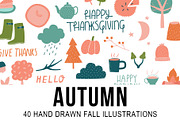 Autumn 40 Hand Drawn Fall Icons