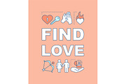 Find love word concepts banner