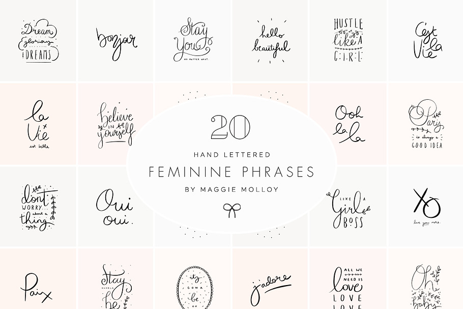 Hand Drawn Feminine Art EPS PSD PNG in Illustrations - product preview 8