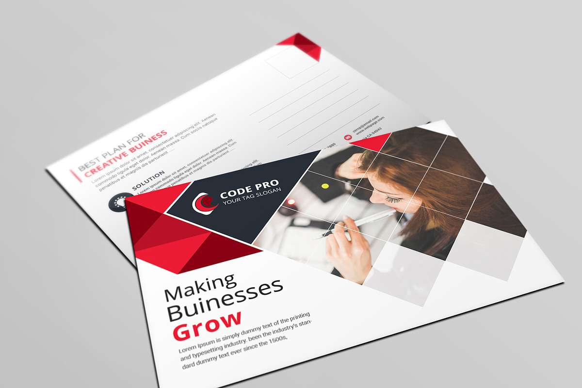 Business Post Cards in Postcard Templates - product preview 8