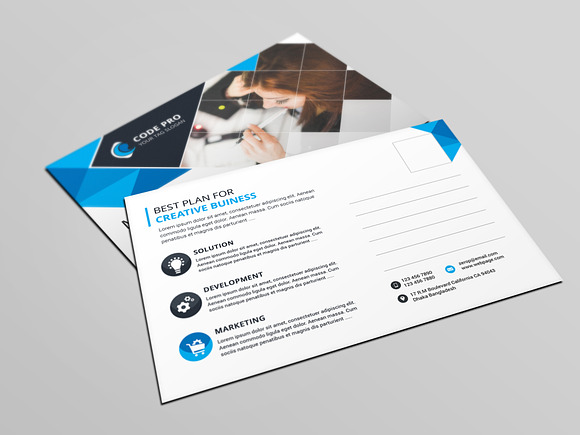 Business Post Cards in Postcard Templates - product preview 1