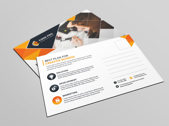 Business Post Cards in Postcard Templates - product preview 3