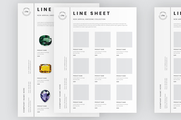 Minimalist Line Sheet Template in Stationery Templates - product preview 3