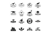 Dinosaur logo icons set