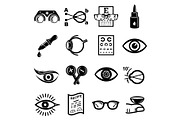 Ophthalmologist icons set